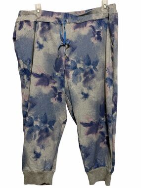 Joe Fresh Blue & Purple Tie-Dye Jogger Pants 1X